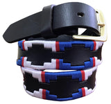 CÓRDOBA - Children's Polo Belt CARLOS DIAZ Boys Girls Kids Childrens Premium Unisex Brown Leather Embroidered Designer Gaucho Polo Belt