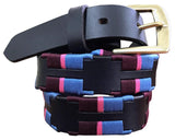 UDAONDO - Children's Polo Belt CARLOS DIAZ Boys Girls Kids Childrens Premium Unisex Brown Leather Embroidered Designer Gaucho Polo Belt