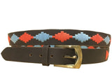 Carlos Diaz Mens Womens Unisex Argentinian Black Leather Embroidered Polo Belt - Sync With Style - Polo Belts - Carlos Diaz  - 2