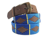 SALADILLO - Children's Polo Belt CARLOS DIAZ Boys Girls Kids Childrens Premium Unisex Brown Leather Embroidered Designer Gaucho Polo Belt