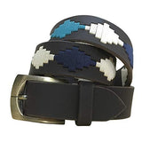 CARLOS DIAZ Mens Womens Premium Unisex Brown Leather Embroidered Designer Polo Belt