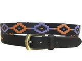 Carlos Diaz Mens Womens Unisex Argentinian Black Leather Embroidered Polo Belt - Sync With Style - Polo Belts - Carlos Diaz  - 2