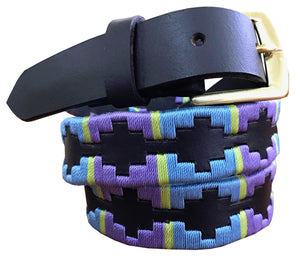 TERESITA - Children's Polo Belt CARLOS DIAZ Boys Girls Kids Childrens Premium Unisex Brown Leather Embroidered Designer Gaucho Polo Belt