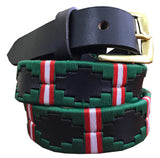 COMODORO - Children's Polo Belt CARLOS DIAZ Boys Girls Kids Childrens Premium Unisex Brown Leather Embroidered Designer Gaucho Polo Belt