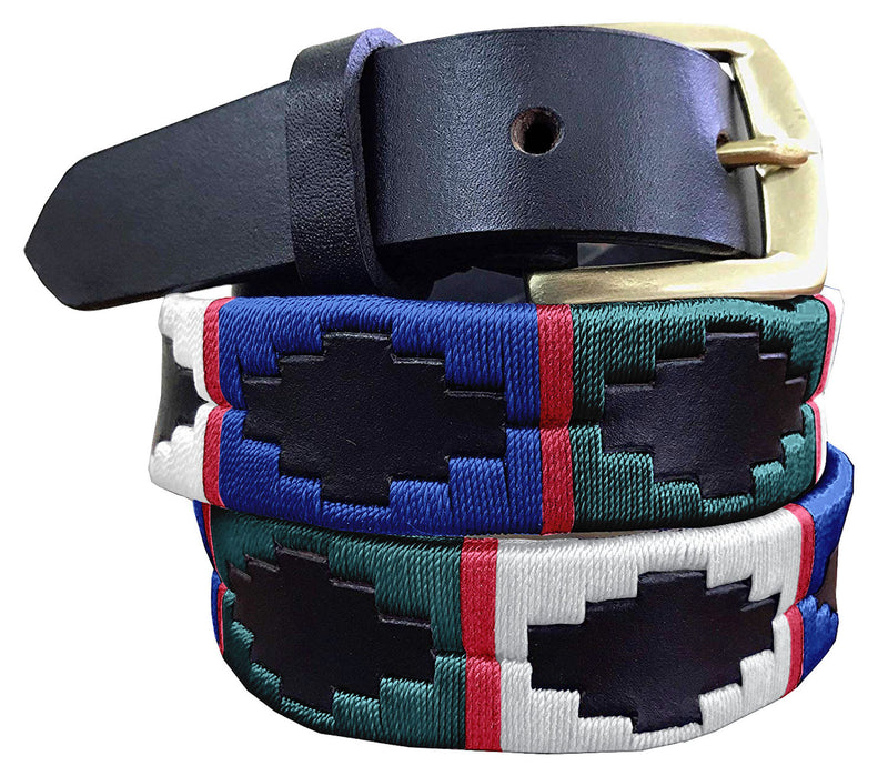 VICENTE - Children's Polo Belt CARLOS DIAZ Boys Girls Kids Childrens Premium Unisex Brown Leather Embroidered Designer Gaucho Polo Belt