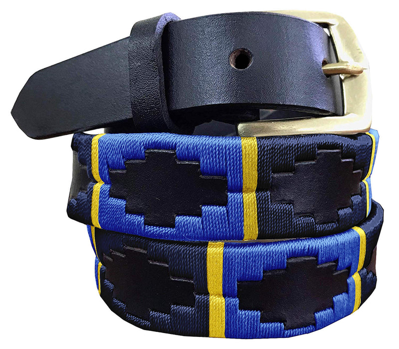 SANTIAGO - Children's Polo Belt CARLOS DIAZ Boys Girls Kids Childrens Premium Unisex Brown Leather Embroidered Designer Gaucho Polo Belt