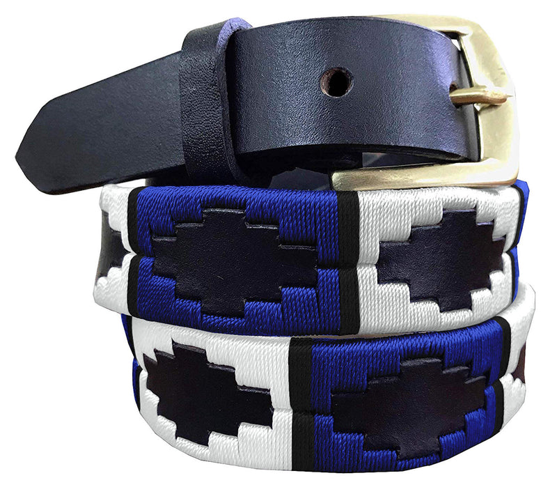 ZONDA - Children's Polo Belt CARLOS DIAZ Boys Girls Kids Childrens Premium Unisex Brown Leather Embroidered Designer Gaucho Polo Belt