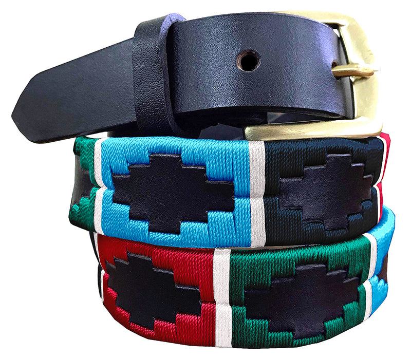 CHAJARÍ - Children's Polo Belt CARLOS DIAZ Boys Girls Kids Childrens Premium Unisex Brown Leather Embroidered Designer Gaucho Polo Belt
