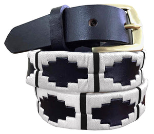 SANTA LUCÍA - Children's Polo Belt CARLOS DIAZ Boys Girls Kids Childrens Premium Unisex Brown Leather Embroidered Designer Gaucho Polo Belt