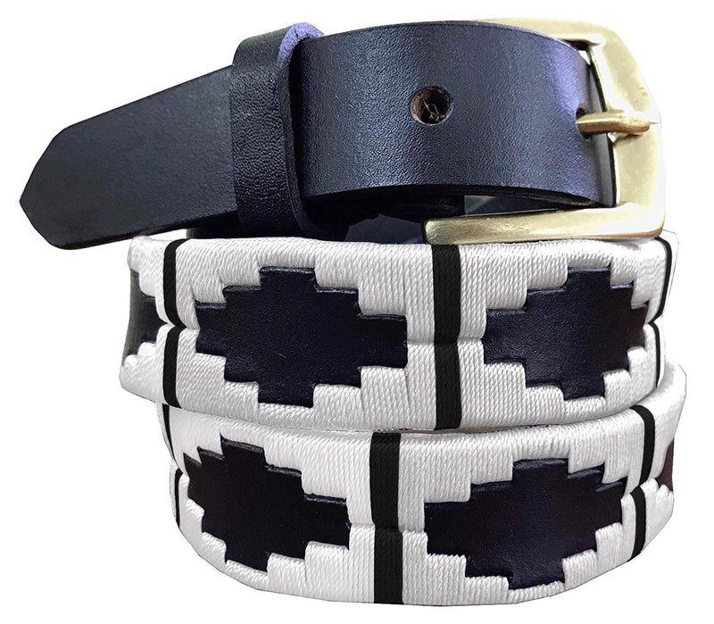 SANTA LUCÍA - Children's Polo Belt CARLOS DIAZ Boys Girls Kids Childrens Premium Unisex Brown Leather Embroidered Designer Gaucho Polo Belt