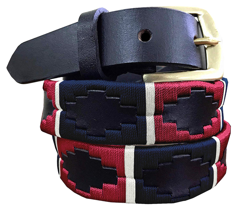 GREGORIO - Children's Polo Belt CARLOS DIAZ Boys Girls Kids Childrens Premium Unisex Brown Leather Embroidered Designer Gaucho Polo Belt