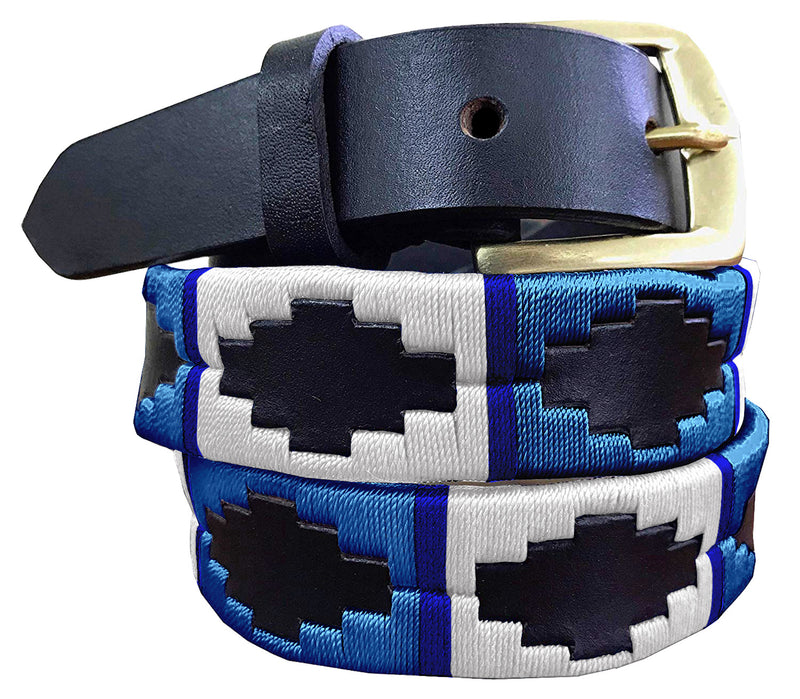 OBERÁ - Children's Polo Belt CARLOS DIAZ Boys Girls Kids Childrens Premium Unisex Brown Leather Embroidered Designer Gaucho Polo Belt