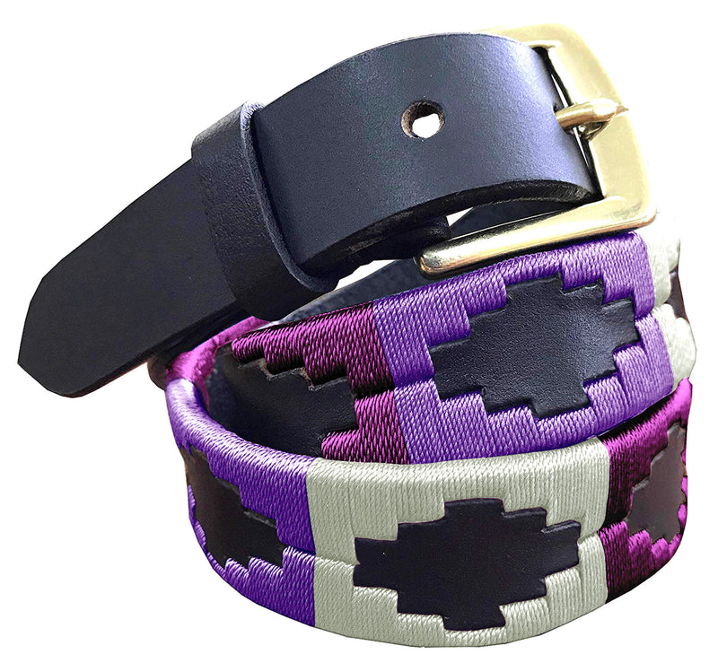 LUIS BELTRÁN - Children's Polo Belt CARLOS DIAZ Boys Girls Kids Childrens Premium Unisex Brown Leather Embroidered Designer Gaucho Polo Belt