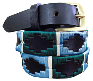EL CHALTÉN - Children's Polo Belt CARLOS DIAZ Boys Girls Kids Childrens Premium Unisex Brown Leather Embroidered Designer Gaucho Polo Belt