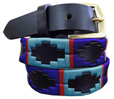 CALINGASTA - Children's Polo Belt CARLOS DIAZ Boys Girls Kids Childrens Premium Unisex Brown Leather Embroidered Designer Gaucho Polo Belt