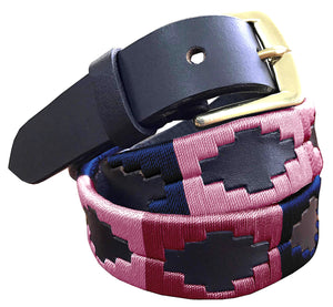 ROCA - Children's Polo Belt CARLOS DIAZ Boys Girls Kids Childrens Premium Unisex Brown Leather Embroidered Designer Gaucho Polo Belt