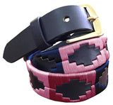 ROCA - Children's Polo Belt CARLOS DIAZ Boys Girls Kids Childrens Premium Unisex Brown Leather Embroidered Designer Gaucho Polo Belt