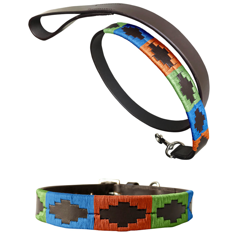 LAS PAREJAS - Polo Dog Collar & Lead Set