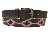 Carlos Diaz Mens Womens Unisex Argentinian Brown Leather Embroidered Polo Belt - Sync With Style - Polo Belts - Carlos Diaz  - 2