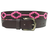 Carlos Diaz Mens Womens Unisex Argentinian Brown Leather Embroidered Polo Belt - Sync With Style - Polo Belts - Carlos Diaz  - 2
