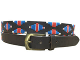 Carlos Diaz Mens Womens Unisex Argentinian Black Leather Embroidered Polo Belt - Sync With Style - Polo Belts - Carlos Diaz  - 2