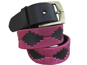 CARLOS DIAZ Mens Womens Premium Unisex Brown Leather Embroidered Designer Polo Belt