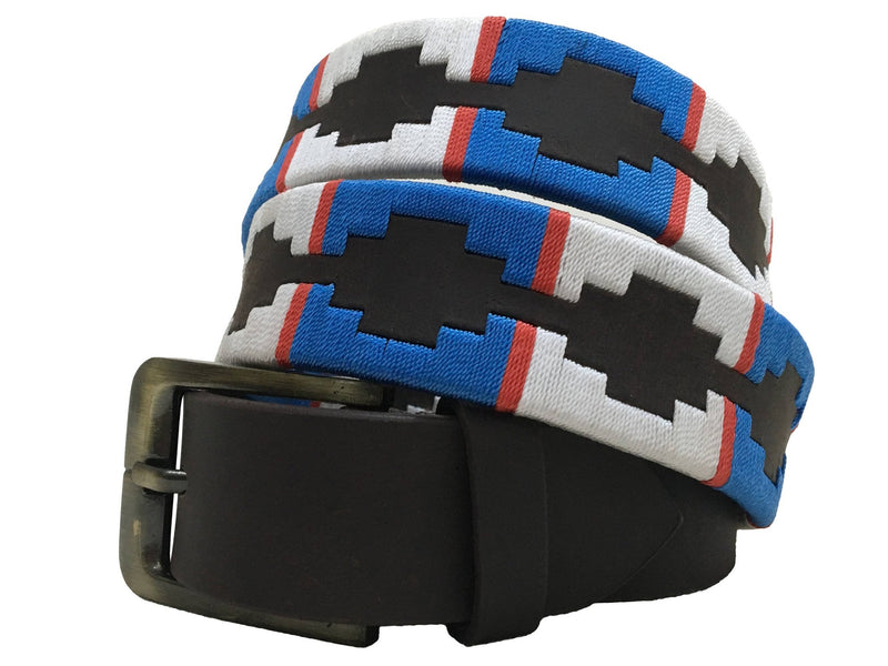 Carlos Diaz Mens Womens Unisex Argentinian Black Leather Embroidered Polo Belt - Sync With Style - Polo Belts - Carlos Diaz - 1