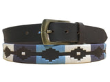 Carlos Diaz Mens Womens Unisex Argentinian Black Leather Embroidered Polo Belt - Sync With Style - Polo Belts - Carlos Diaz  - 2