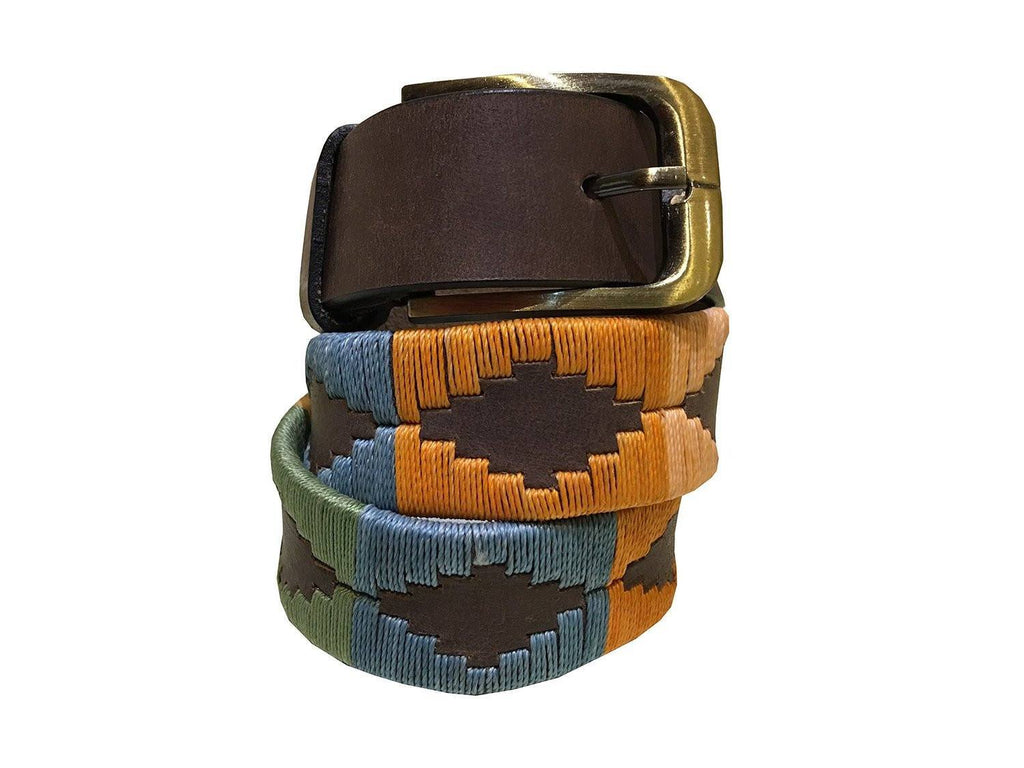 Carlos Diaz Boys Girls Kids Childrens Unisex Argentinian Brown Leather Embroidered Polo Belt - Polo Belts - Carlos Diaz - Carlos Diaz Boys Girls Kids Childrens Unisex Argentinian Brown Leather Embroidered Polo Belt - Sync With Style