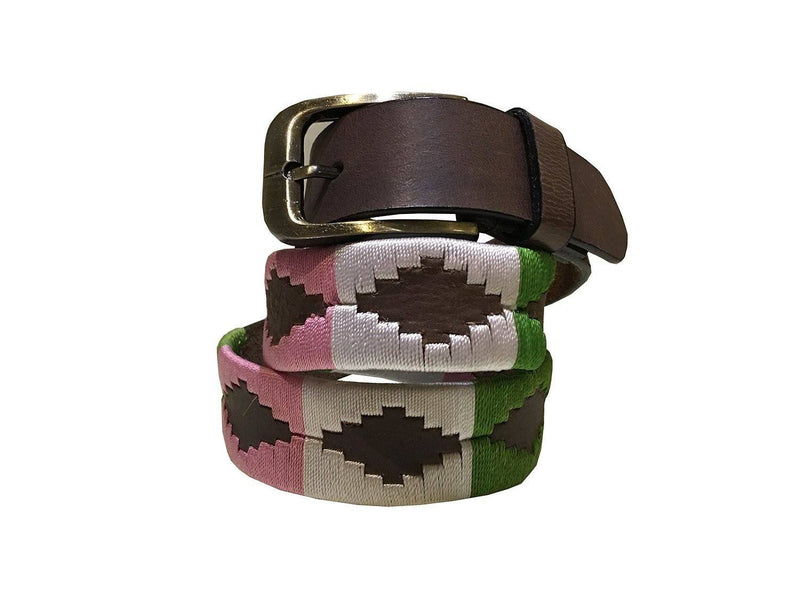Carlos Diaz Boys Girls Kids Childrens Unisex Argentinian Brown Leather Embroidered Polo Belt - Polo Belts - Carlos Diaz - Carlos Diaz Boys Girls Kids Childrens Unisex Argentinian Brown Leather Embroidered Polo Belt - Sync With Style