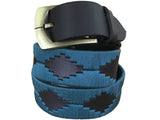 CARLOS DIAZ Mens Womens Premium Unisex Brown Leather Embroidered Designer Polo Belt